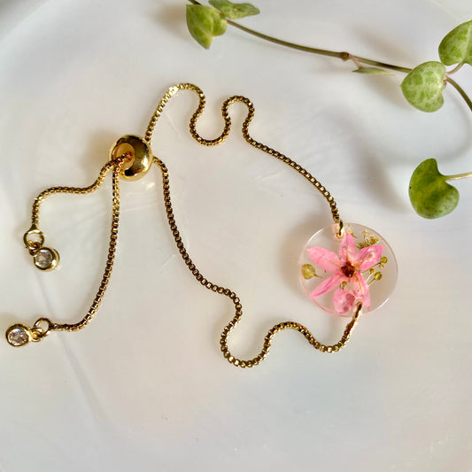 Pink Flower Bracelet