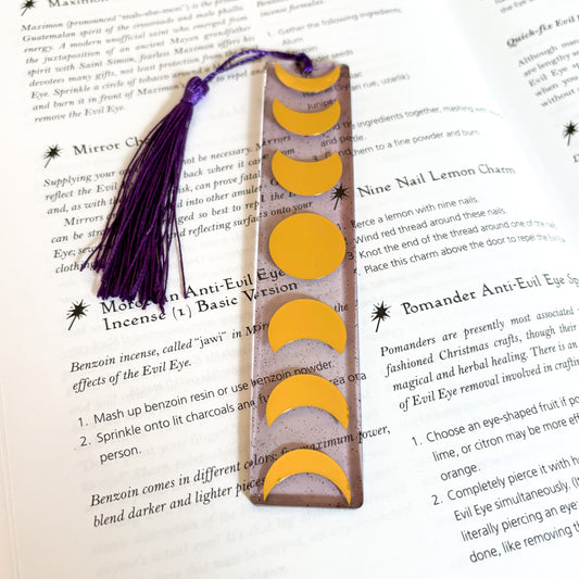 Purple & Gold Moon Phase Bookmark