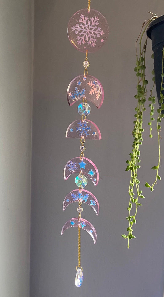 Snowflake Moon Phase Sun Catcher