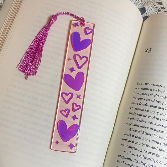 Pink Hearts Bookmark